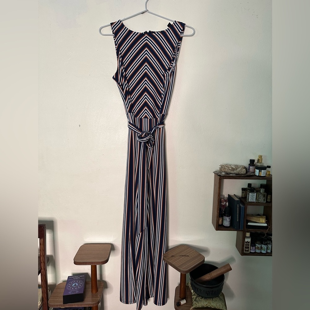 Du Jour Striped Wide Leg Jumpsuit XXS